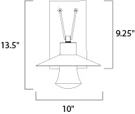 Civic Medium LED Outdoor Wall Sconce dimensions diagram