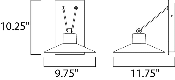 Civic Medium LED Outdoor Wall Sconce dimensions diagram