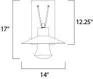 Civic Large LED Outdoor Wall Sconce dimensions diagram