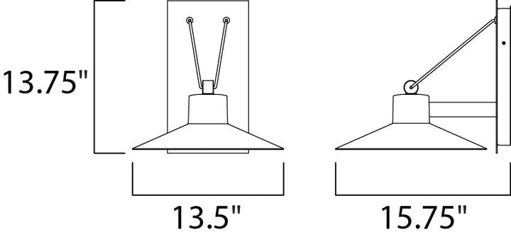 Civic Large LED Outdoor Wall Sconce dimensions diagram