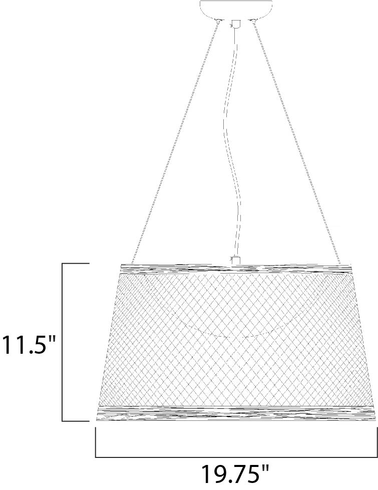 Bahama 1-Light LED Pendant dimensions diagram