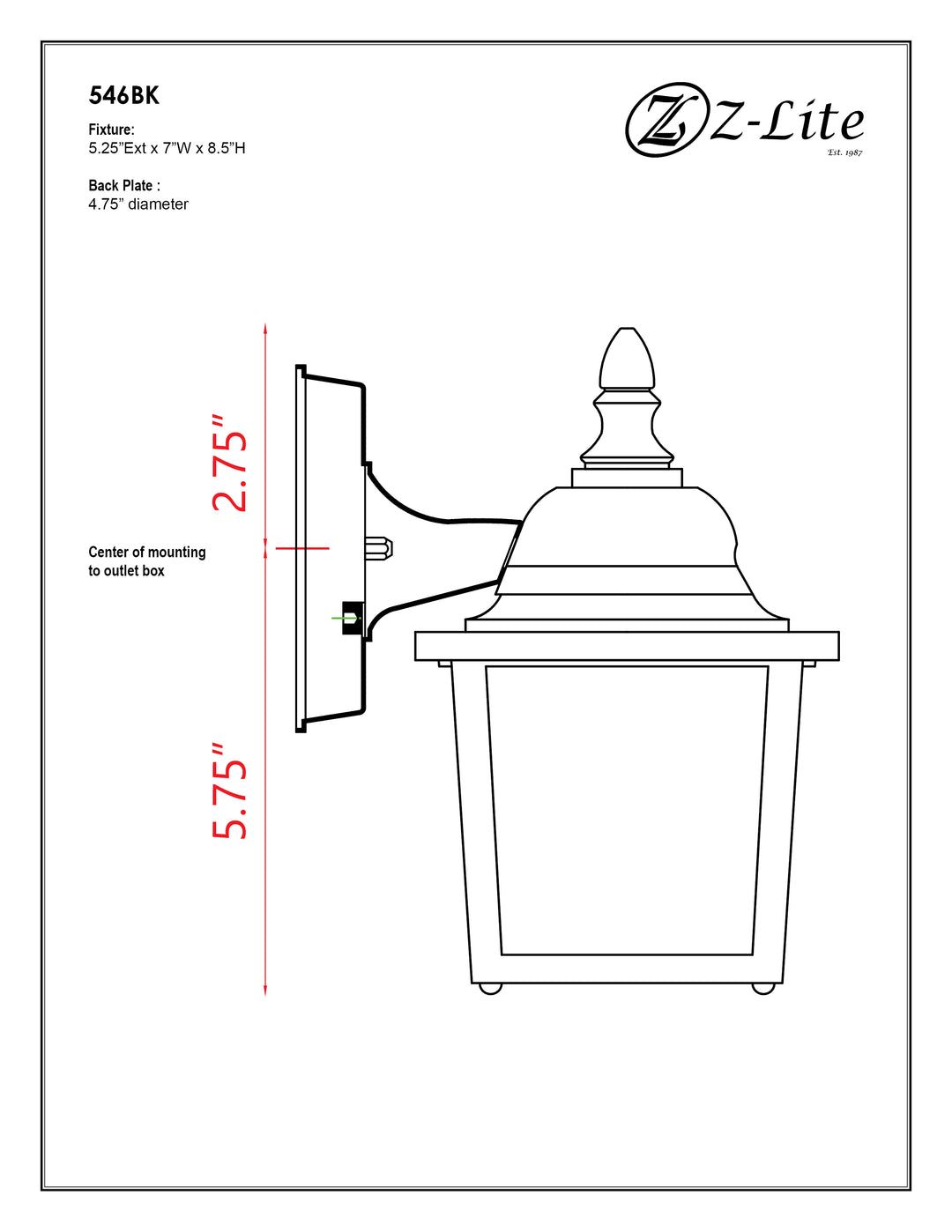 Waterdown - 1 Light Outdoor Wall Light