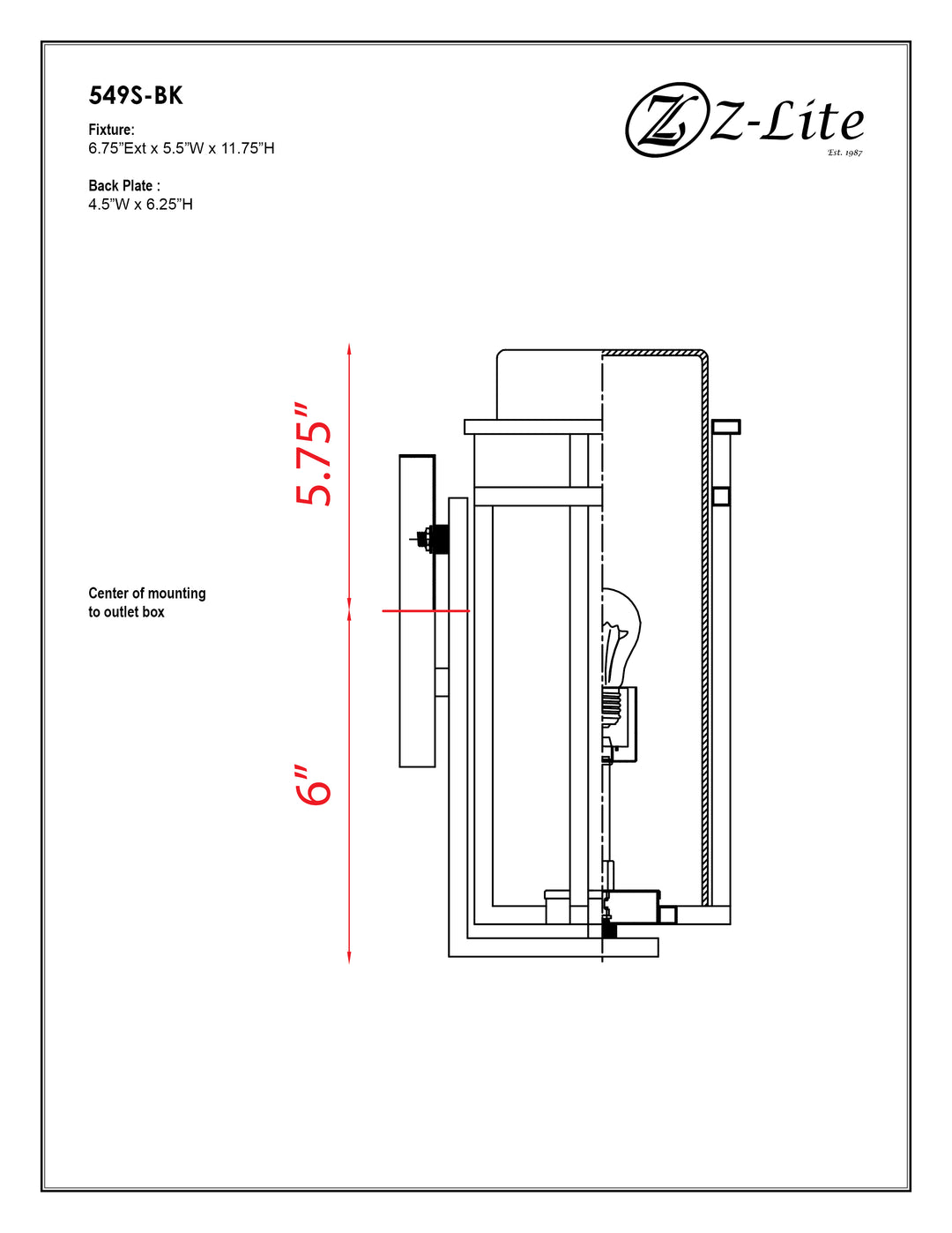 Abbey - 1 Light Outdoor Wall Light