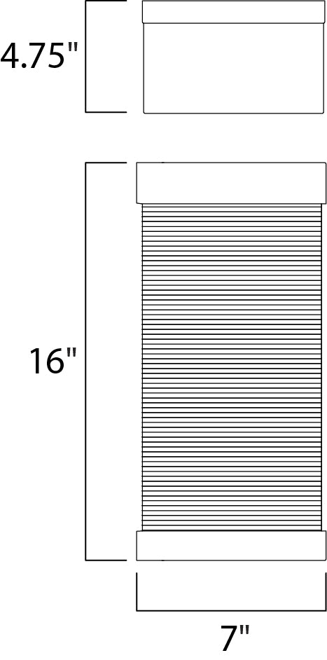 Stackhouse VX LED Outdoor Wall Sconce dimensions diagram