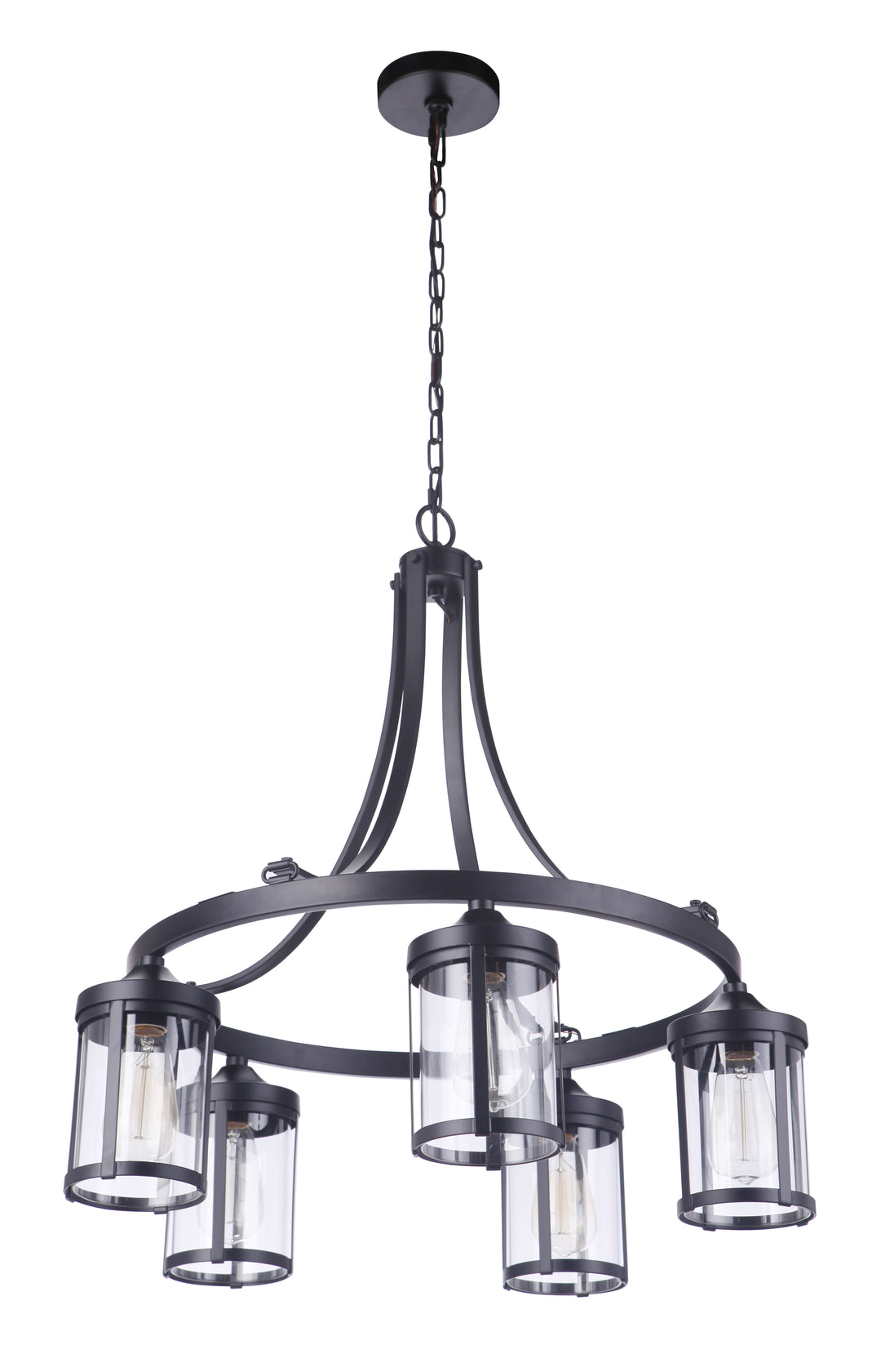 Elliot 5-Light Chandelier in Flat Black by Craftmade