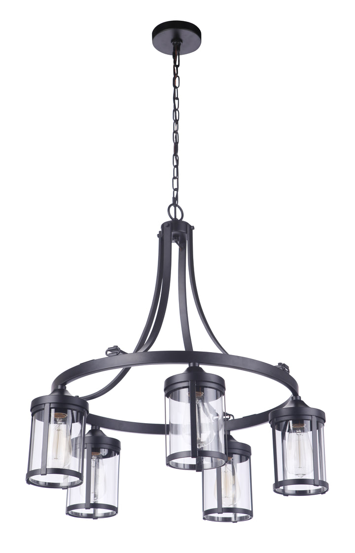 Elliot 5-Light Chandelier in Flat Black by Craftmade