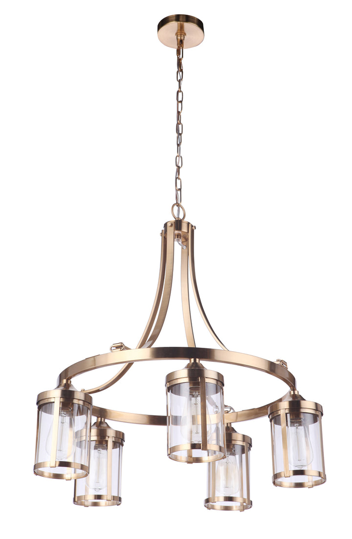 Elliot 5-Light Chandelier in Satin Brass by Craftmade