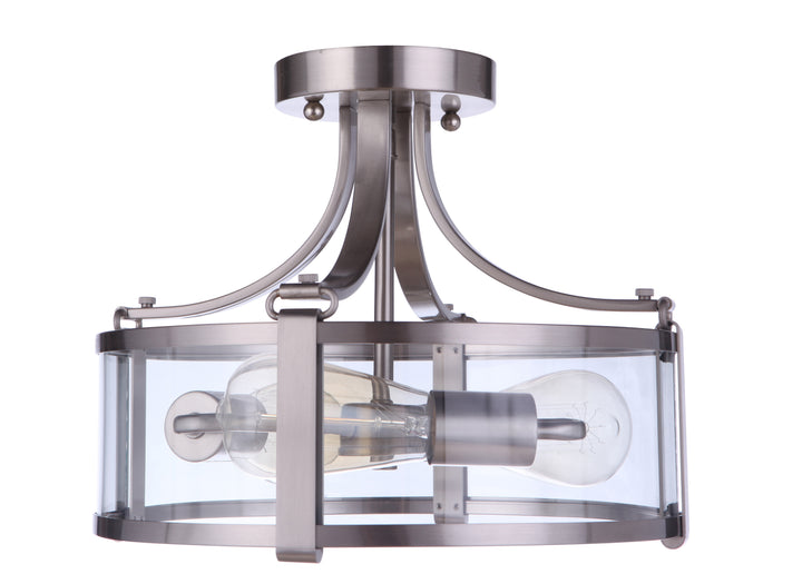 Elliot 3-Light Semi-Flush Mount in Brushed Polished Nickel by Craftmade