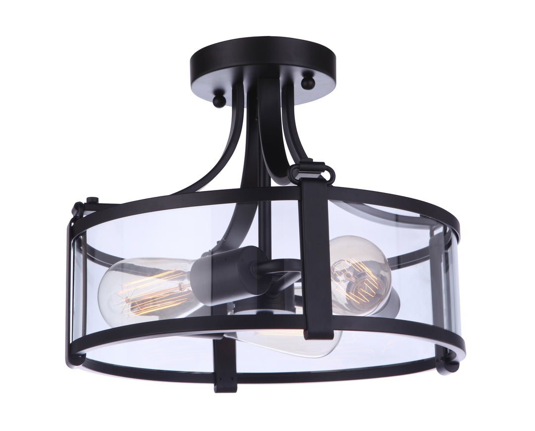 Elliot 3-Light Semi-Flush Mount in Flat Black by Craftmade