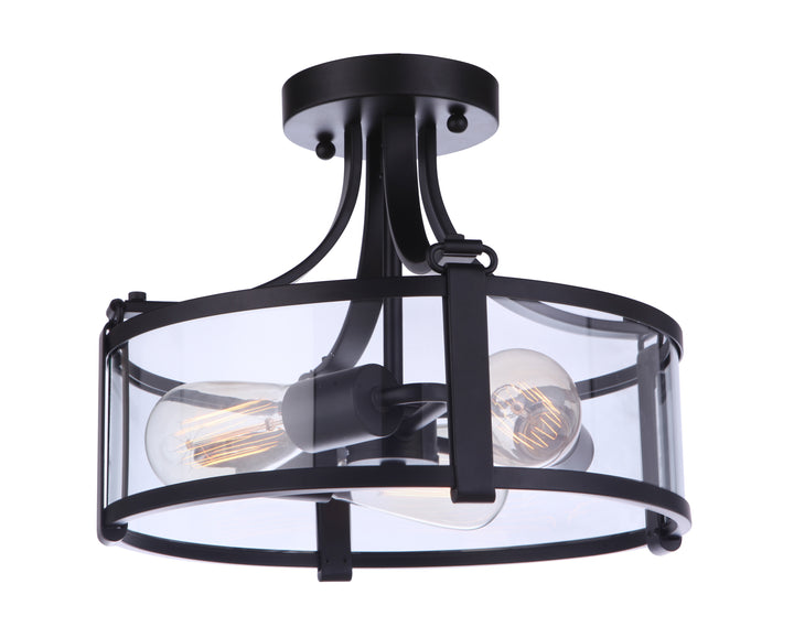 Elliot 3-Light Semi-Flush Mount in Flat Black by Craftmade