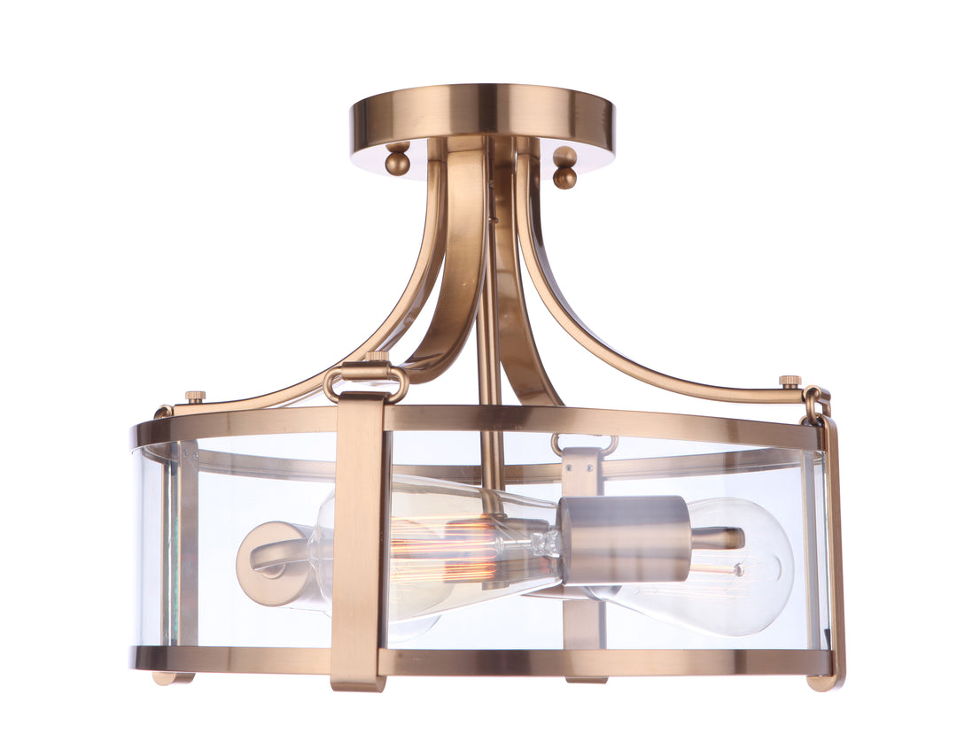 Elliot 3-Light Semi-Flush Mount in Satin Brass by Craftmade