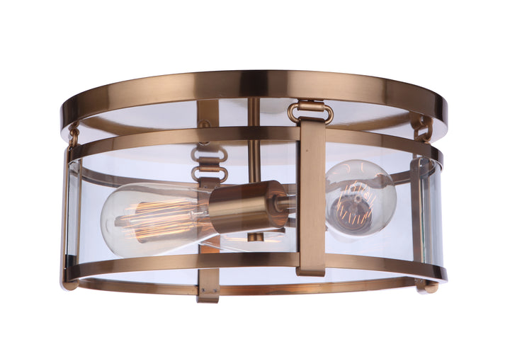 Elliot 3-Light Flush Mount in Satin Brass by Craftmade