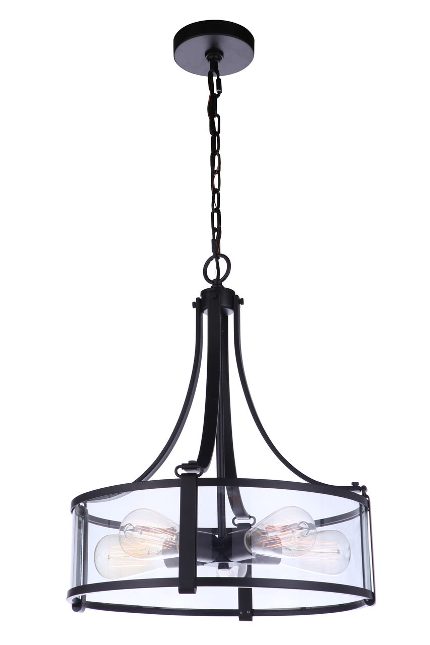 Elliot 5-Light Pendant in Flat Black by Craftmade