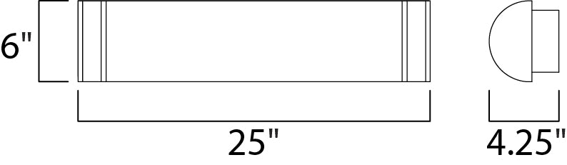 Linear LED LED Bath Vanity dimensions diagram