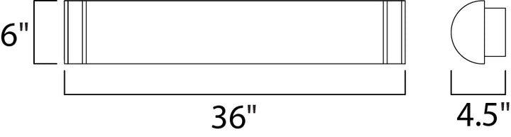Linear LED LED Bath Vanity dimensions diagram