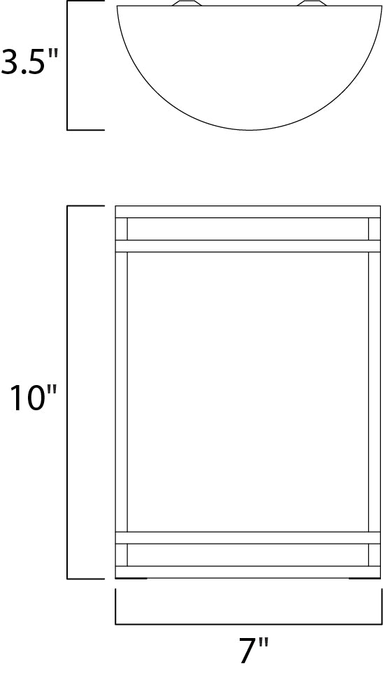 Linear LED Outdoor Wall Sconce dimensions diagram
