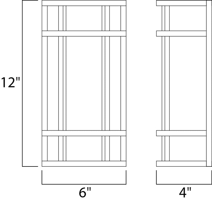 Moon Ray LED Outdoor Wall Sconce dimensions diagram