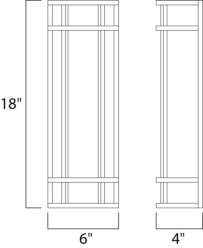 Moon Ray LED Outdoor Wall Sconce dimensions diagram