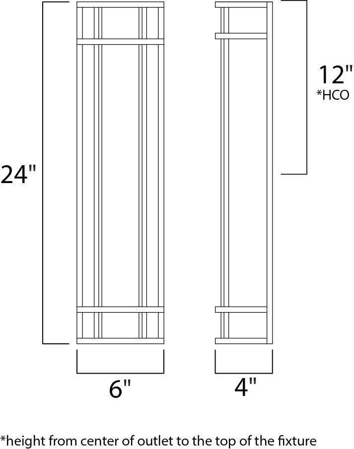 Moon Ray LED Outdoor Wall Sconce dimensions diagram