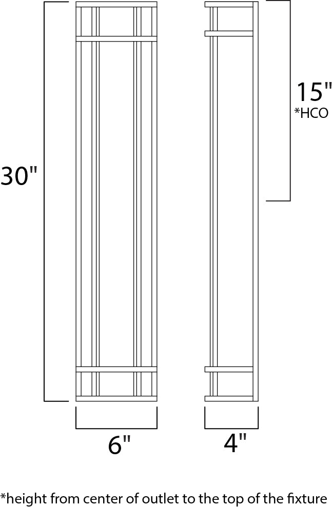 Moon Ray LED Outdoor Wall Sconce dimensions diagram
