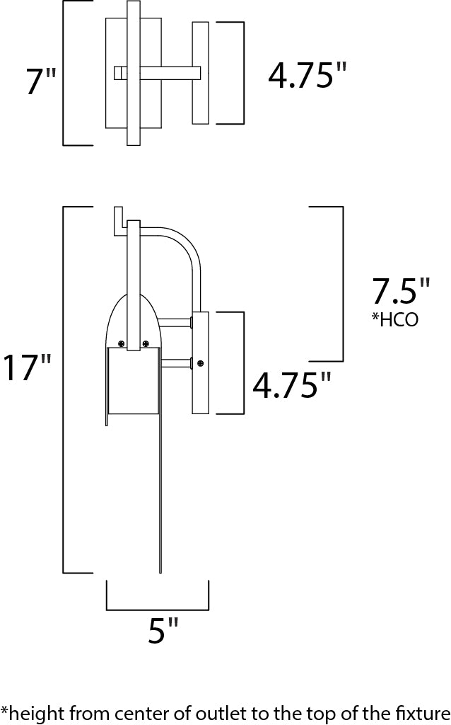 Laredo LED Outdoor Sconce dimensions diagram
