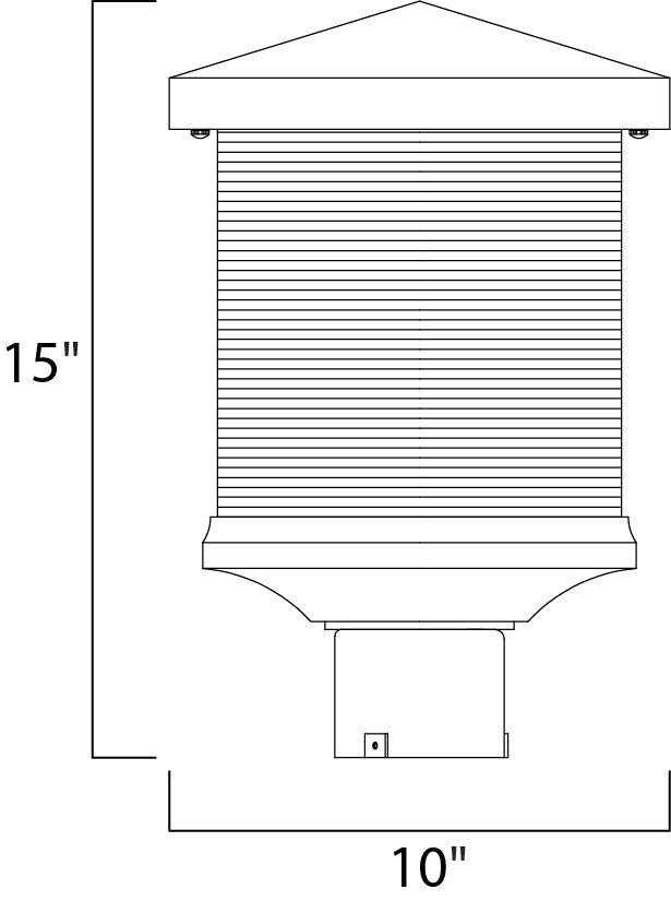 Triumph VX LED Outdoor Post Lantern dimensions diagram