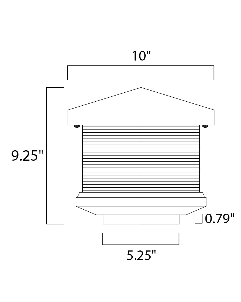 Triumph VX LED Outdoor Deck Lantern dimensions diagram