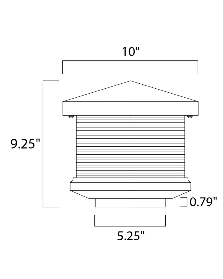 Triumph VX LED Outdoor Deck Lantern dimensions diagram