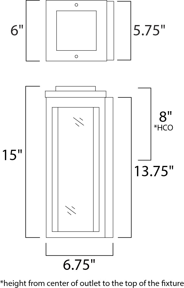 Salon Outdoor LED Wall Sconce dimensions diagram
