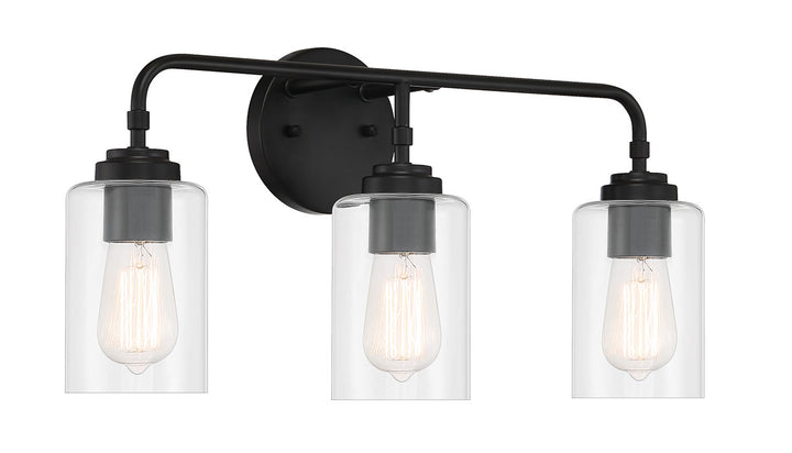 Stowe Vanity Light in Flat Black by Craftmade
