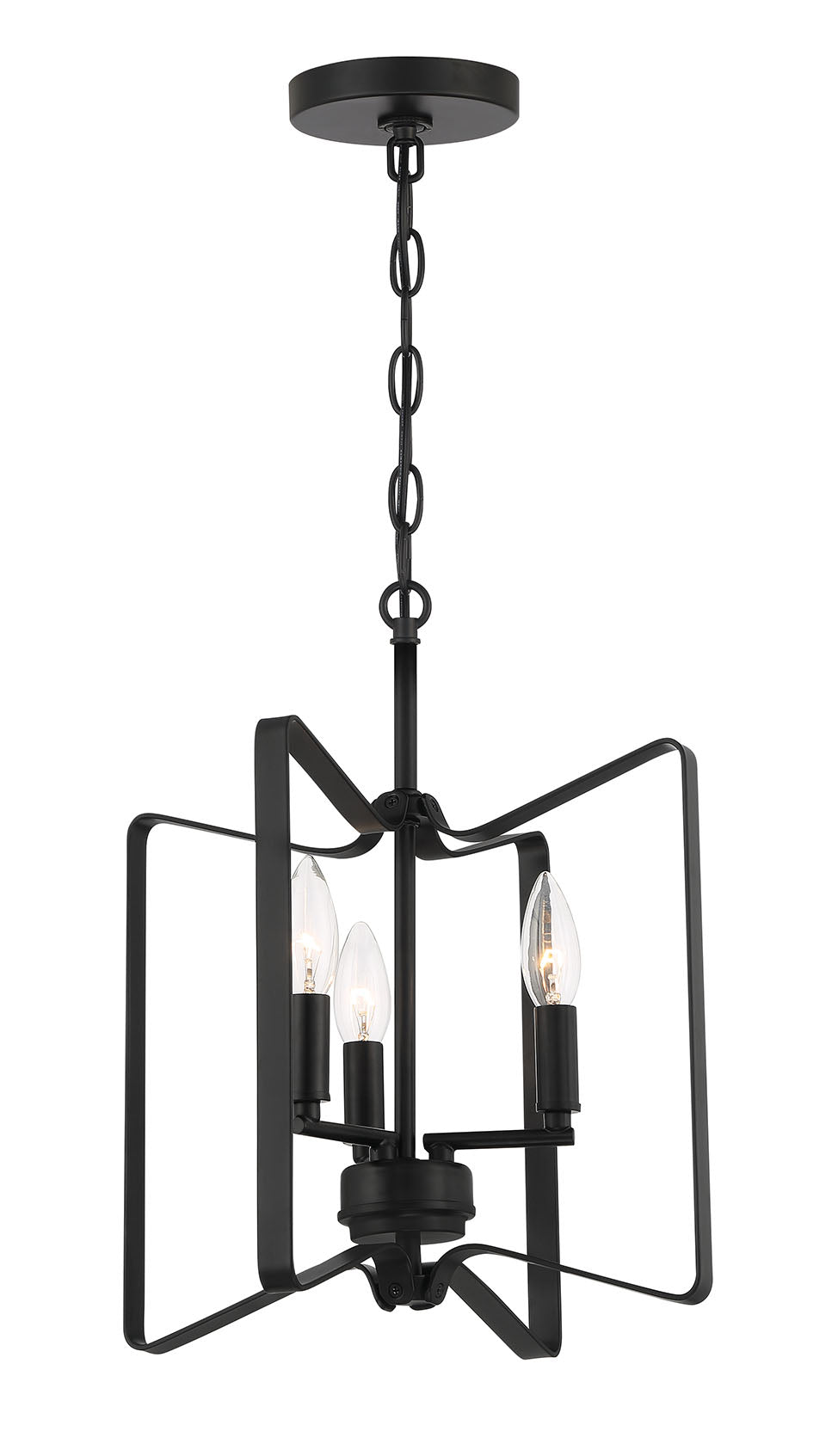 Shayna 3-Light Convertible Semi-Flush Mount in Flat Black by Craftmade