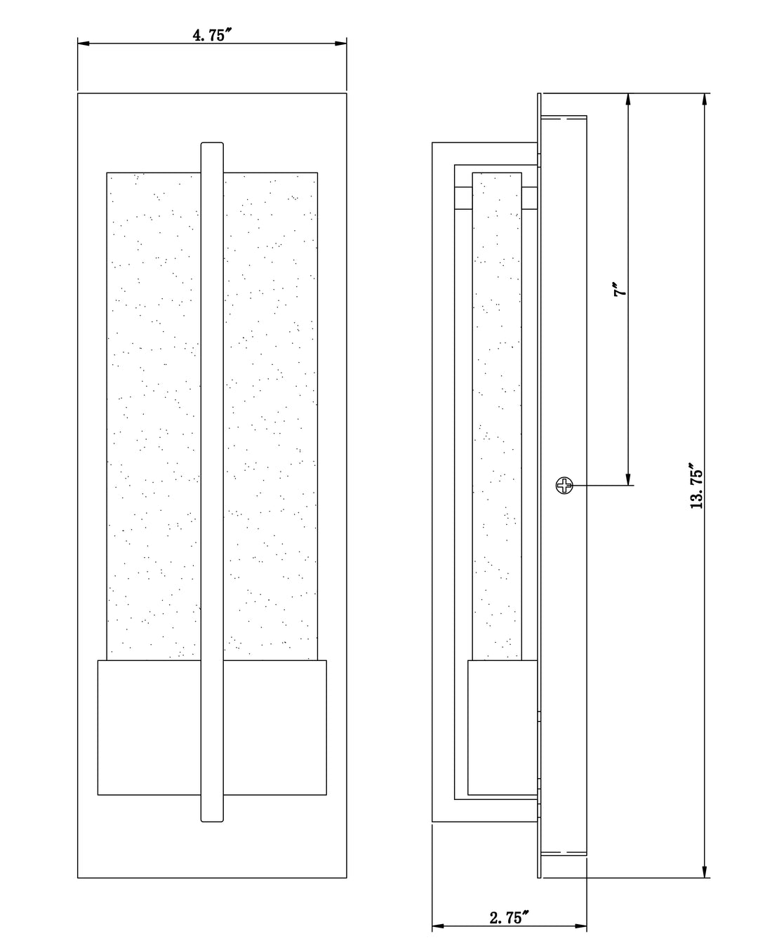 Cascade LED Outdoor Wall Sconce dimensions diagram