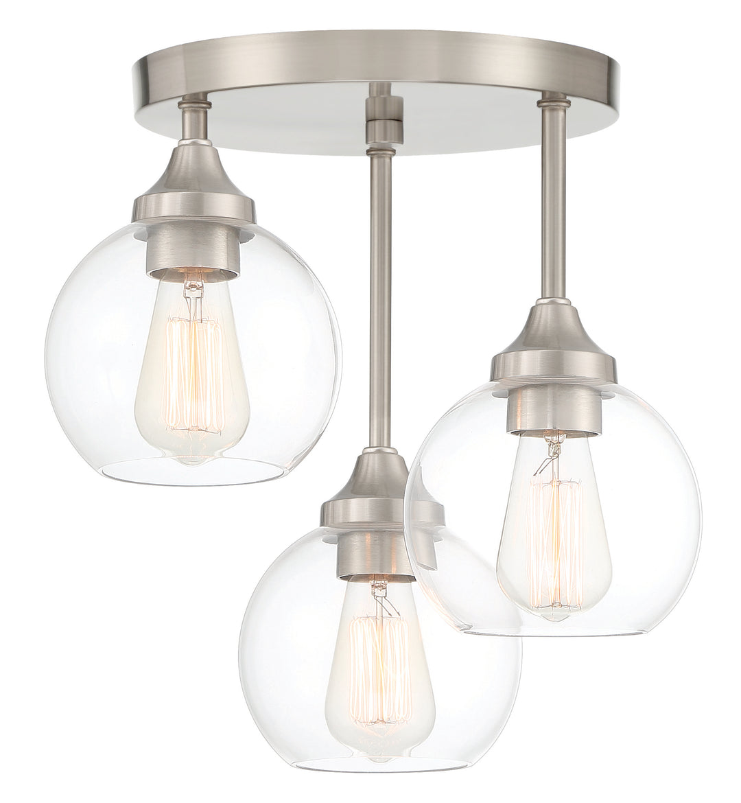 Glenda 3-Light Semi-Flush Mount in Brushed Polished Nickel by Craftmade