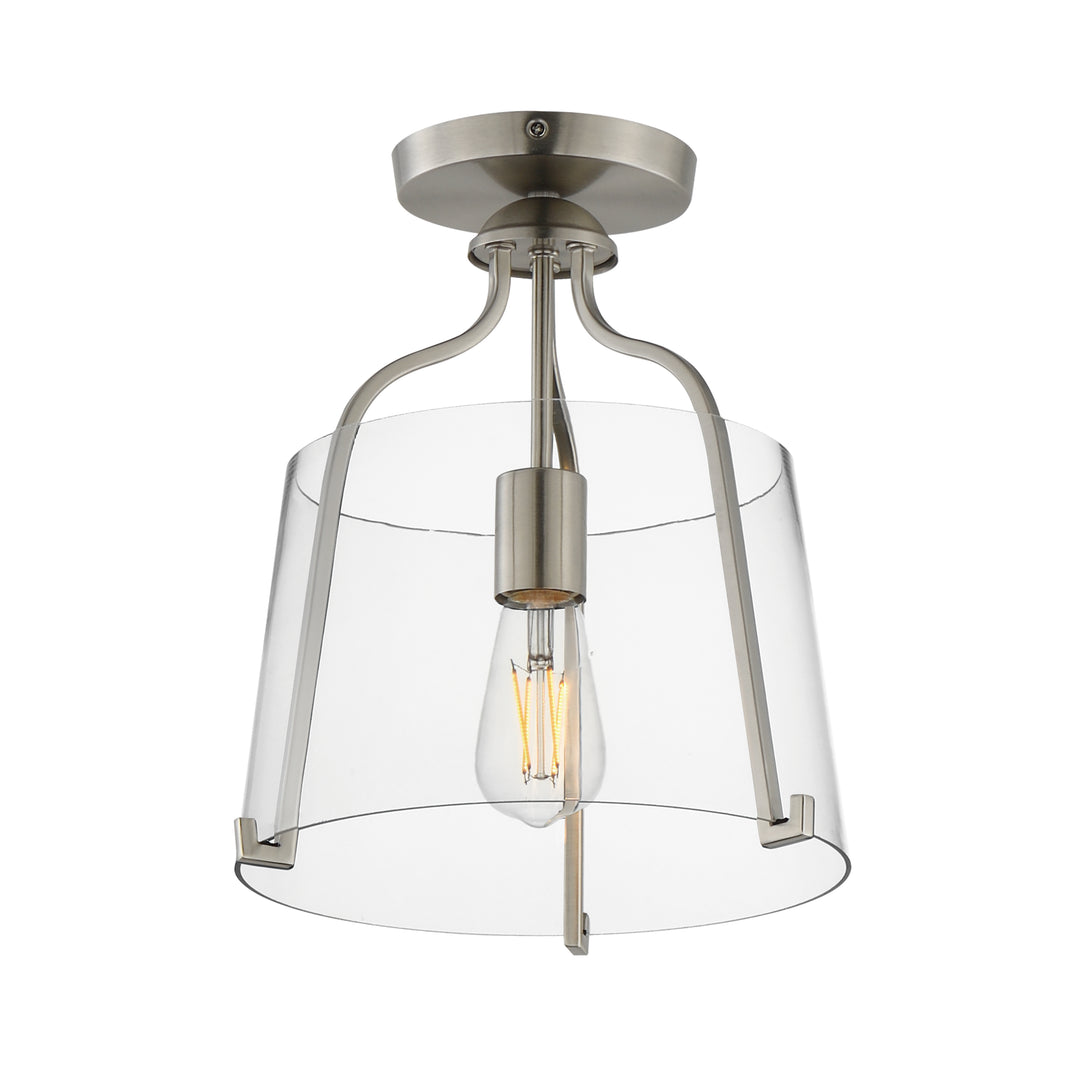 Bellmore 1-Light Pendant/Semi Flush Satin Nickel