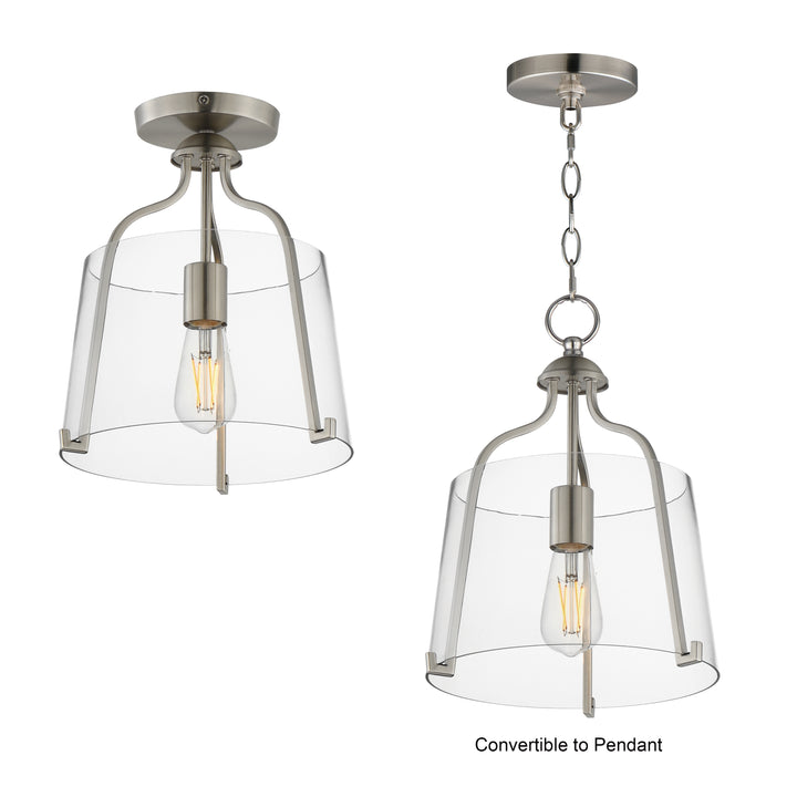Bellmore 1-Light Pendant/Semi Flush Satin Nickel alternate view