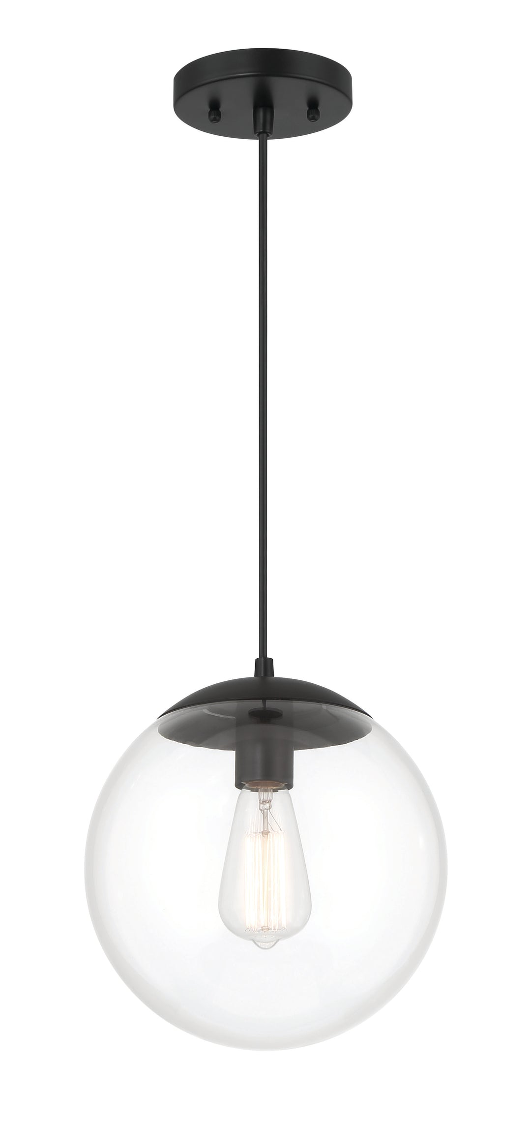 Gaze Pendant in Flat Black / Clear Glass by Craftmade