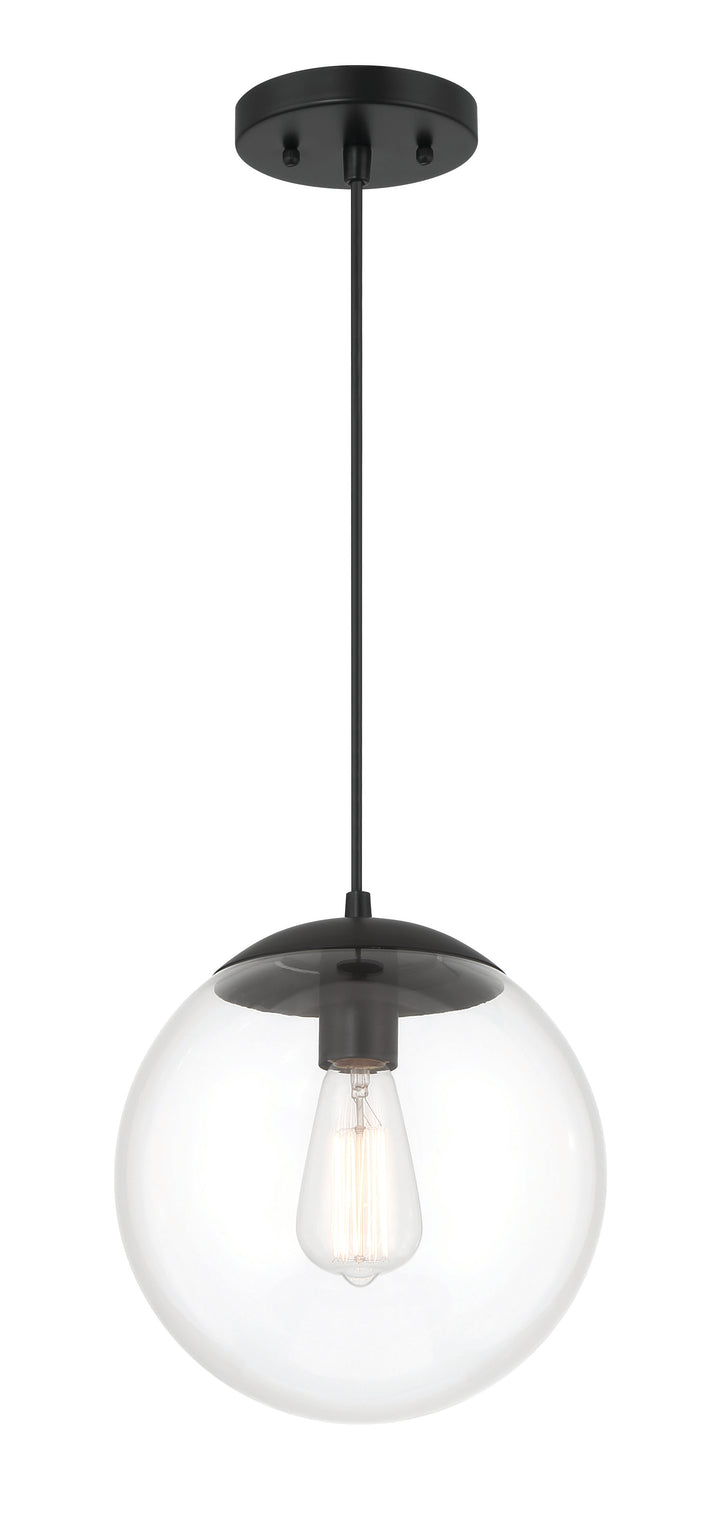 Gaze Pendant in Flat Black / Clear Glass by Craftmade
