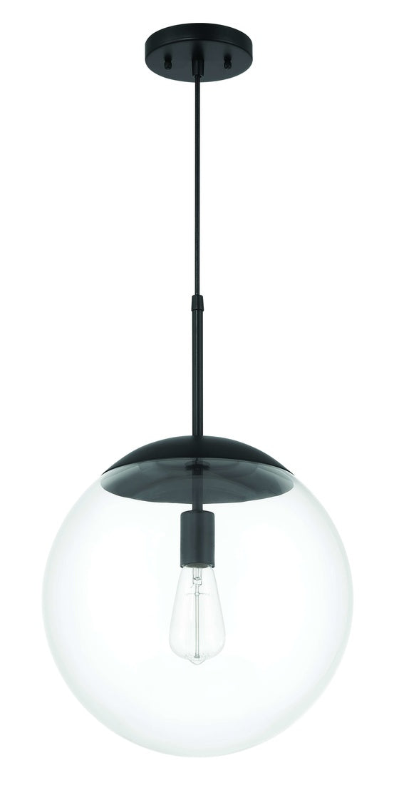Gaze Pendant in Flat Black / Clear Glass by Craftmade
