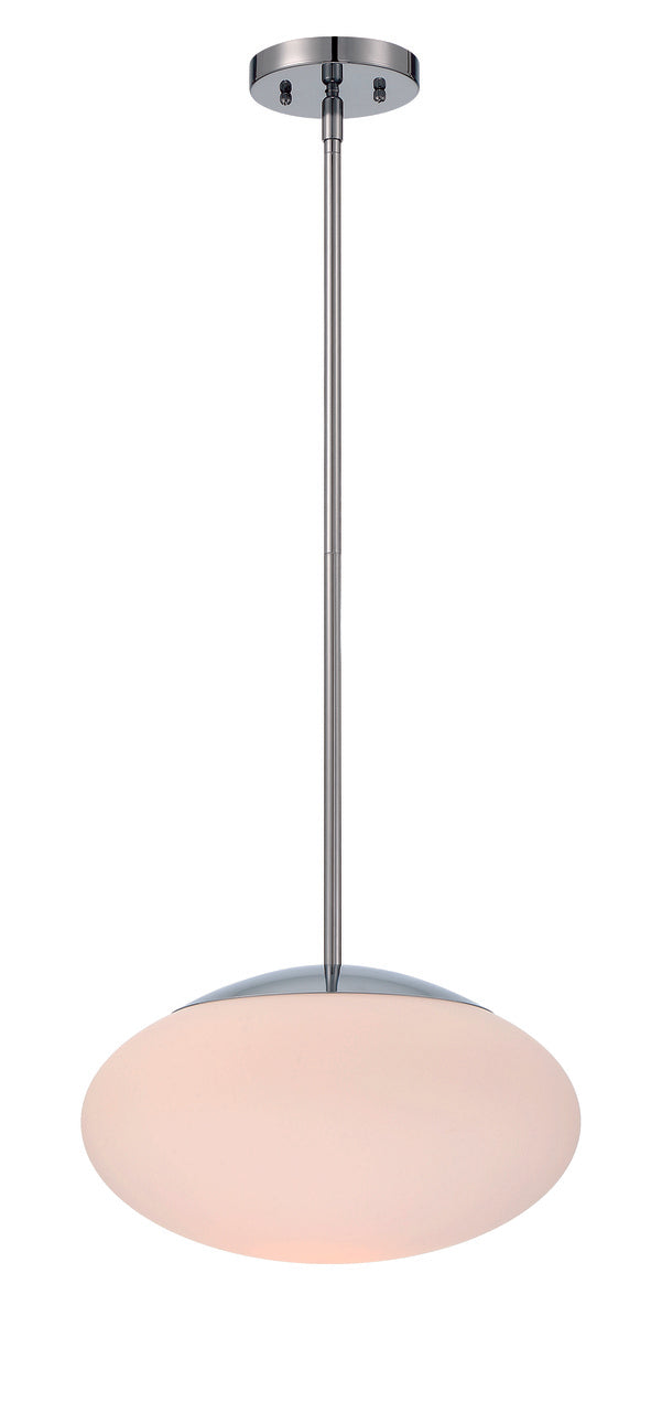 Gaze Oval Pendant in Chrome / White Glass by Craftmade