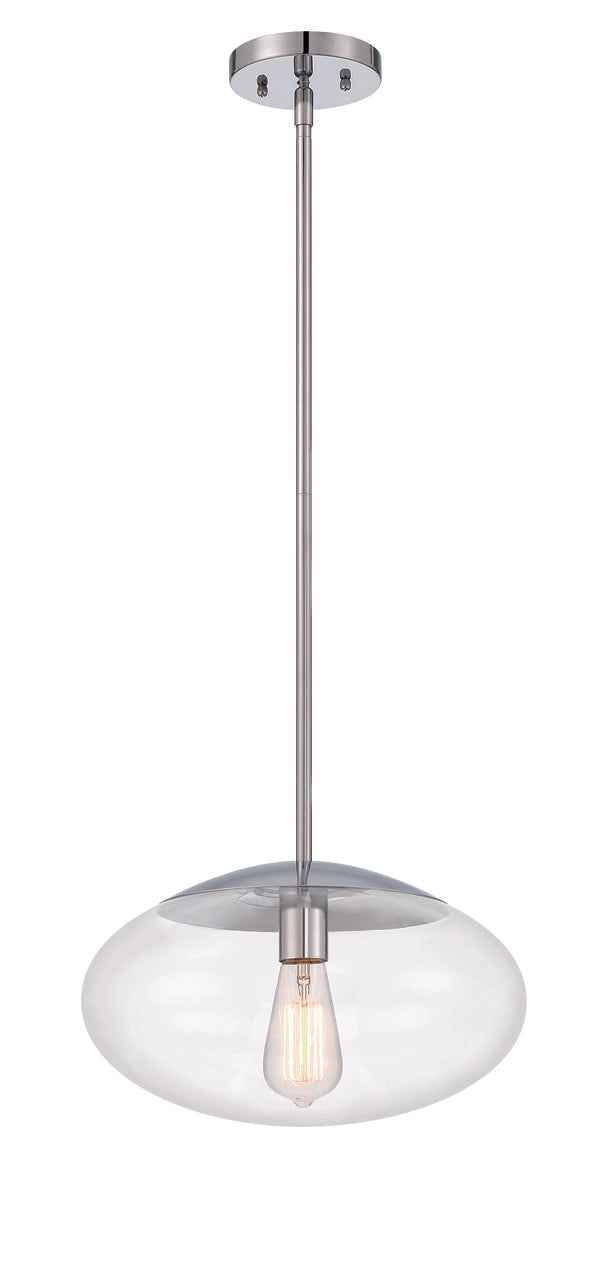 Gaze Oval Pendant in Chrome / Clear Glass by Craftmade