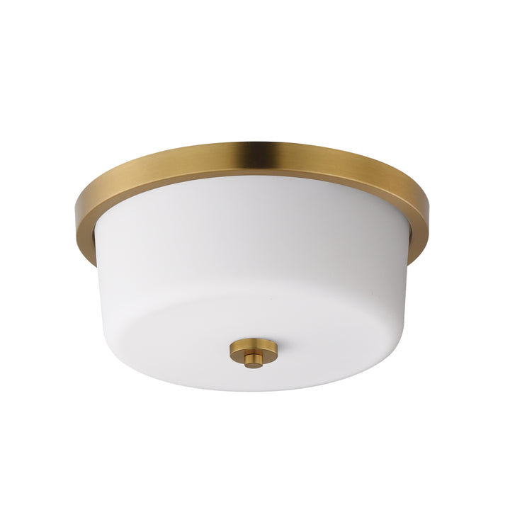 Fuller Flush Mount White / Natural Aged Brass