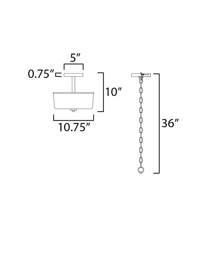 Fuller Semi Flush/Pendant Convertible dimensions diagram