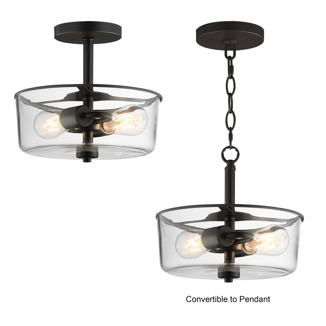 Fuller Semi Flush/Pendant Convertible Black alternate view