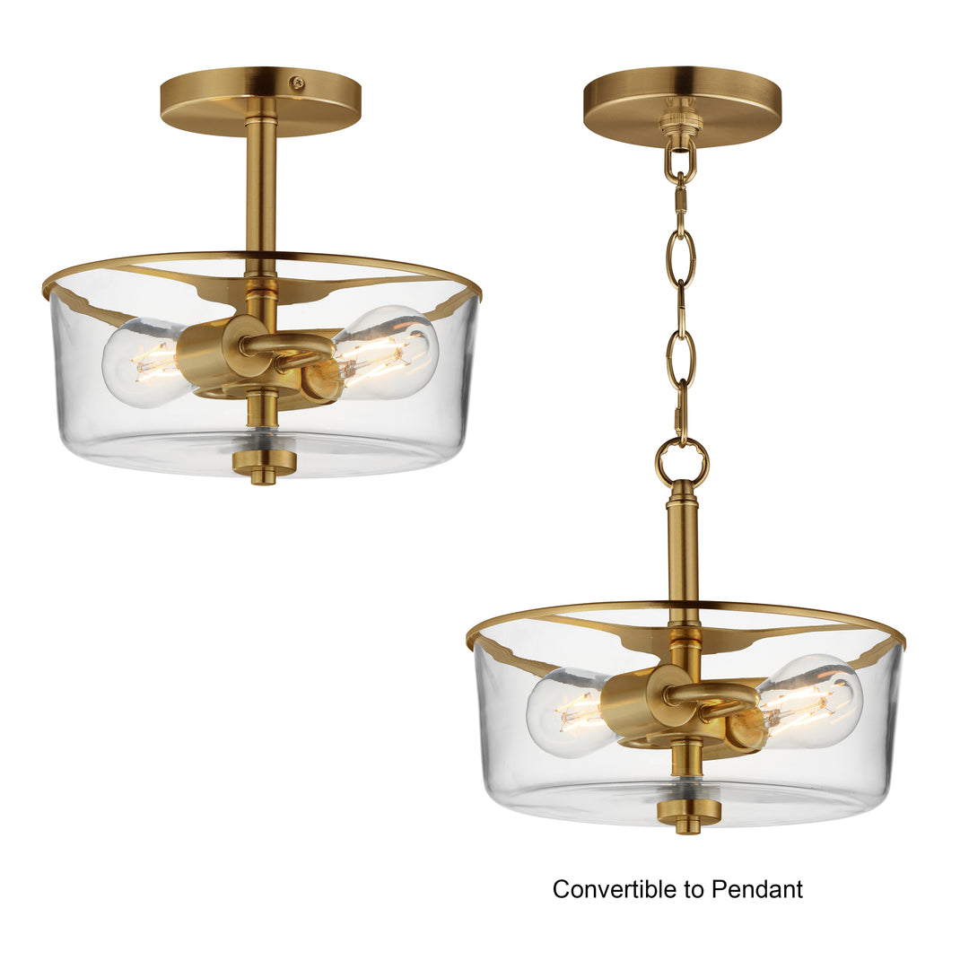 Fuller Semi Flush/Pendant Convertible Natural Aged Brass alternate view