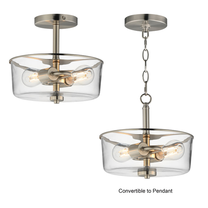Fuller Semi Flush/Pendant Convertible Satin Nickel alternate view