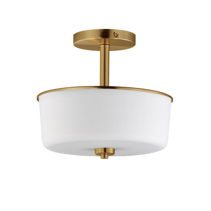 Fuller Semi Flush/Pendant Convertible White / Natural Aged Brass