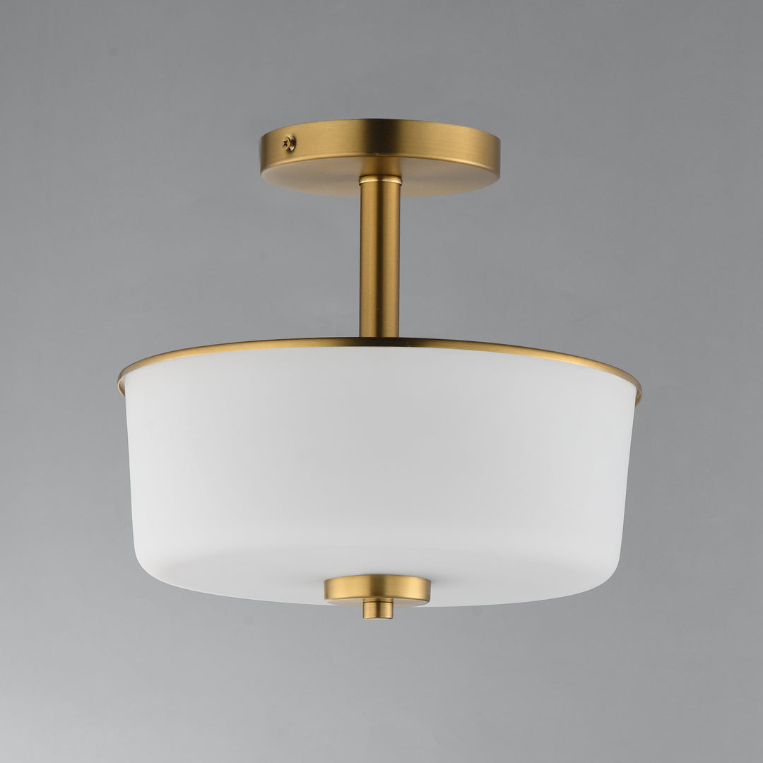 Fuller Semi Flush/Pendant Convertible White / Natural Aged Brass alternate view