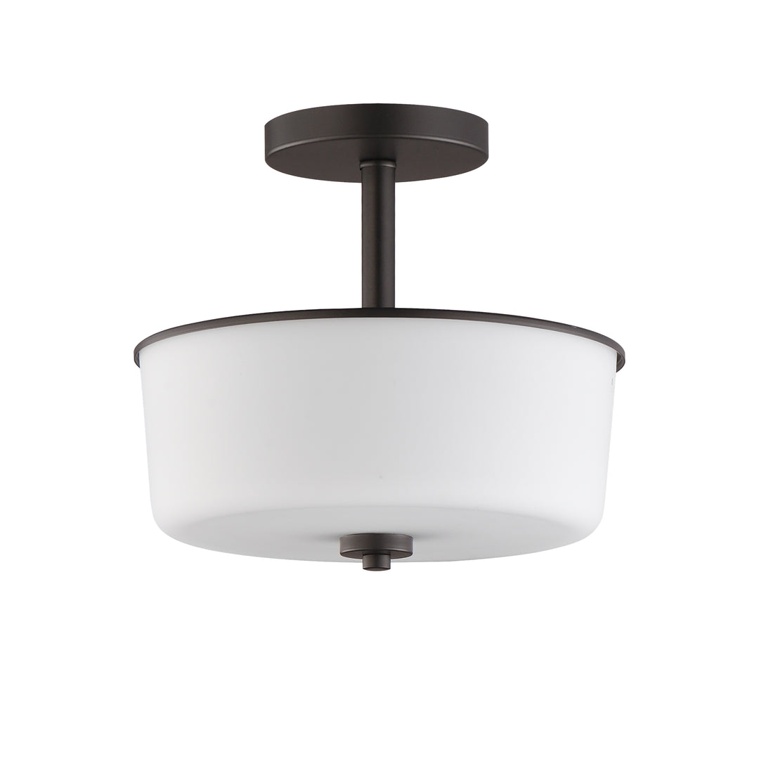 Fuller Semi Flush/Pendant Convertible White / Oil Rubbed Bronze