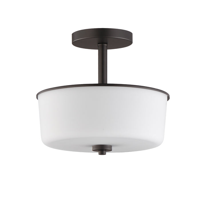 Fuller Semi Flush/Pendant Convertible White / Oil Rubbed Bronze