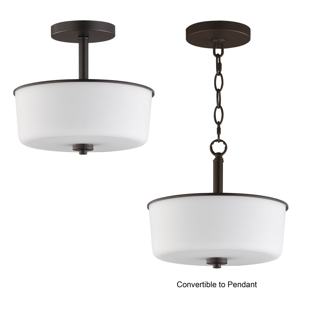 Fuller Semi Flush/Pendant Convertible White / Oil Rubbed Bronze alternate view